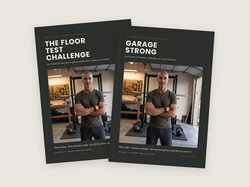 Covers of Garage Strong and The Floor Test Challenge